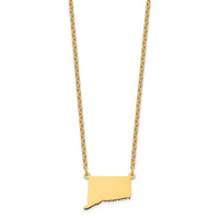 Sterling Silver/Gold-plated Connecticut State Necklace