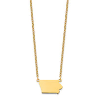 Sterling Silver/Gold-plated Iowa State Necklace