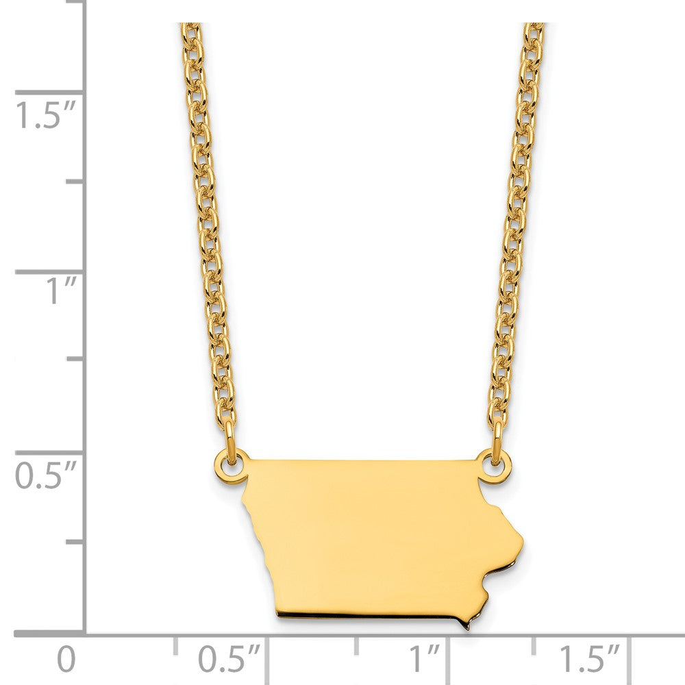 Sterling Silver/Gold-plated Iowa State Necklace