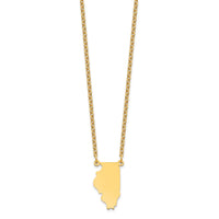 Sterling Silver/Gold-plated Illinois State Necklace