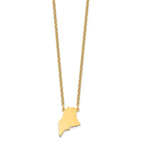 Sterling Silver/Gold-plated Maine State Necklace