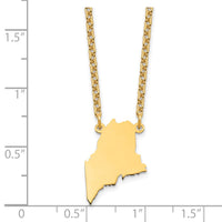Sterling Silver/Gold-plated Maine State Necklace