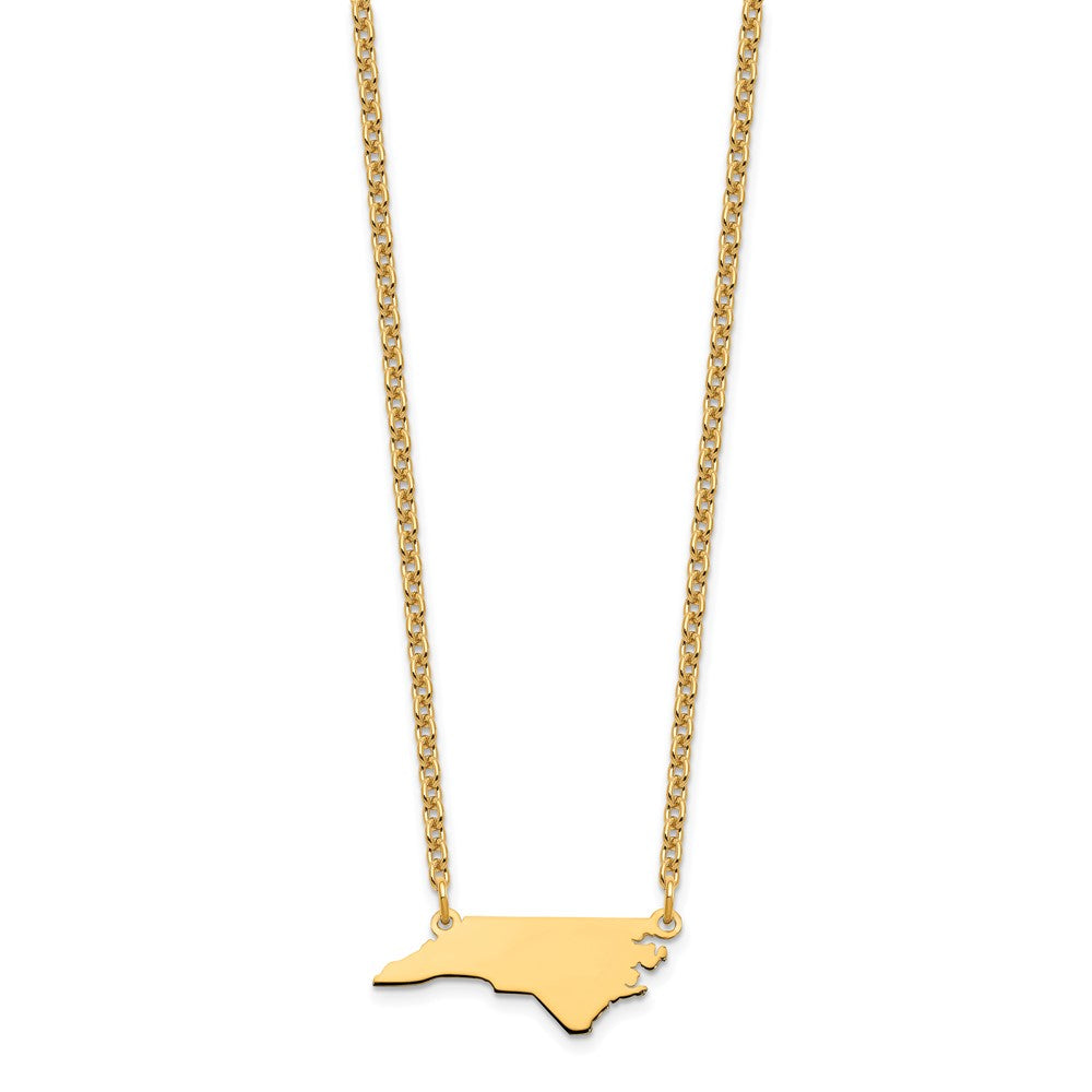 Sterling Silver/Gold-plated North Carolina State Necklace