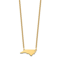 Sterling Silver/Gold-plated North Carolina State Necklace