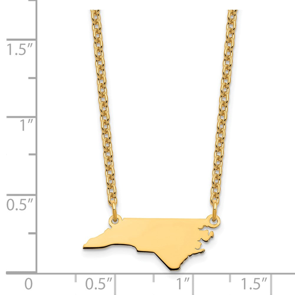 Sterling Silver/Gold-plated North Carolina State Necklace