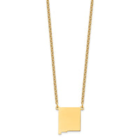 Sterling Silver/Gold-plated New Mexico State Necklace