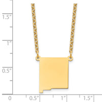 Sterling Silver/Gold-plated New Mexico State Necklace