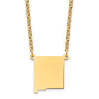 Sterling Silver/Gold-plated New Mexico State Necklace