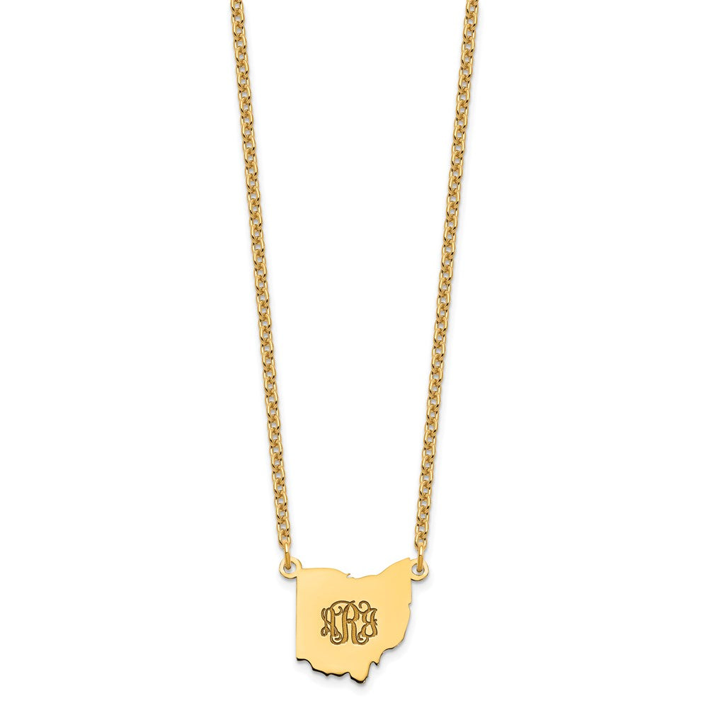 Sterling Silver/Gold-plated Ohio State Necklace