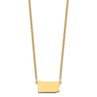Sterling Silver/Gold-plated Pennsylvania State Necklace