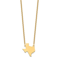 Sterling Silver/Gold-plated Texas State Necklace