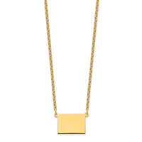 Sterling Silver/Gold-plated Wyoming State Necklace