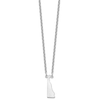 Sterling Silver/Rhodium-plated Delaware State Necklace