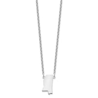 Sterling Silver/Rhodium-plated Mississippi State Necklace