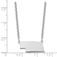 Sterling Silver/Rhodium-plated Nebraska State Necklace