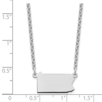 Sterling Silver/Rhodium-plated Pennsylvania State Necklace