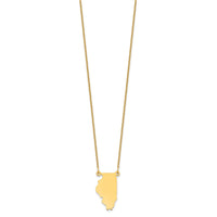 14KY Illinois State Necklace