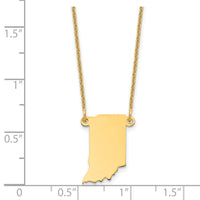 14KY Indiana State Necklace