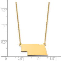 14KY Nebraska State Necklace