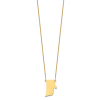 14KY Rhode Island State Necklace