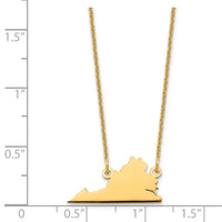 14KY Virginia State Necklace