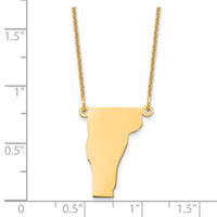 14KY Vermont State Necklace