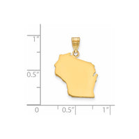 14KY Wisconsin State Pendant