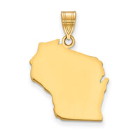 14KY Wisconsin State Pendant