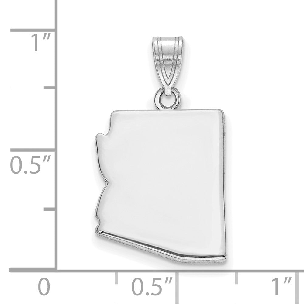 Sterling Silver/Rhodium-plated Arizona State Pendant