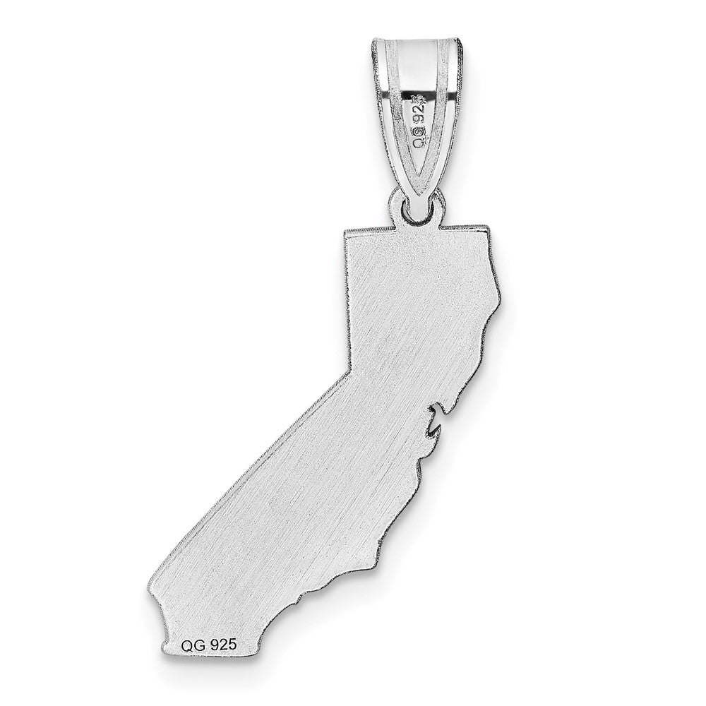 Sterling Silver/Rhodium-plated California State Pendant
