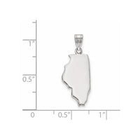 Sterling Silver/Rhodium-plated Illinois State Pendant