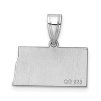 Sterling Silver/Rhodium-plated North Dakota State Pendant