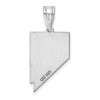 Sterling Silver/Rhodium-plated Nevada State Pendant