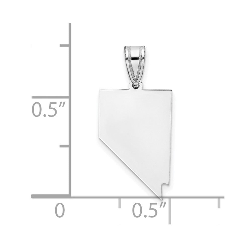 Sterling Silver/Rhodium-plated Nevada State Pendant