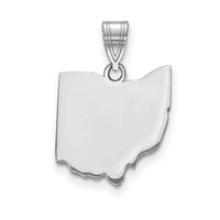 Sterling Silver/Rhodium-plated Ohio State Pendant
