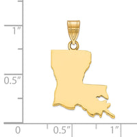 Sterling Silver/Gold-plated Louisiana State Pendant