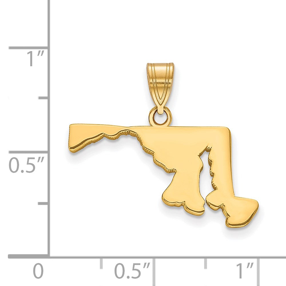 Sterling Silver/Gold-plated Maryland State Pendant