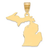 Sterling Silver/Gold-plated Michigan State Pendant