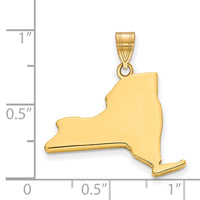 Sterling silver/Gold-plated New York State Pendant