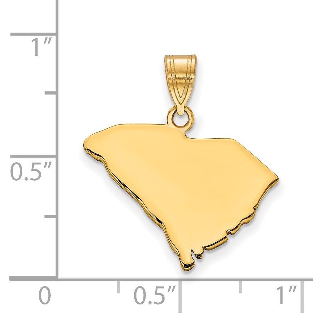 Sterling Silver/Gold-plated South Carolina State Pendant