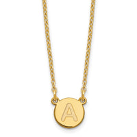 Sterling Silver Gold-plated Tiny Circle Block Letter A Initial Necklace