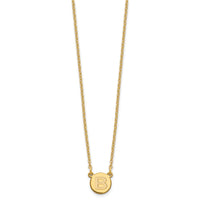 Sterling Silver Gold-plated Tiny Circle Block Letter B Initial Necklace
