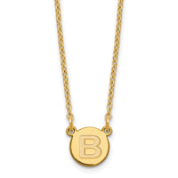Sterling Silver Gold-plated Tiny Circle Block Letter B Initial Necklace