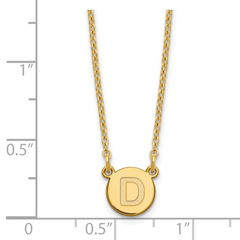 Sterling Silver Gold-plated Tiny Circle Block Letter D Initial Necklace