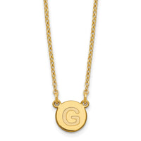 Sterling Silver Gold-plated Tiny Circle Block Letter G Initial Necklace