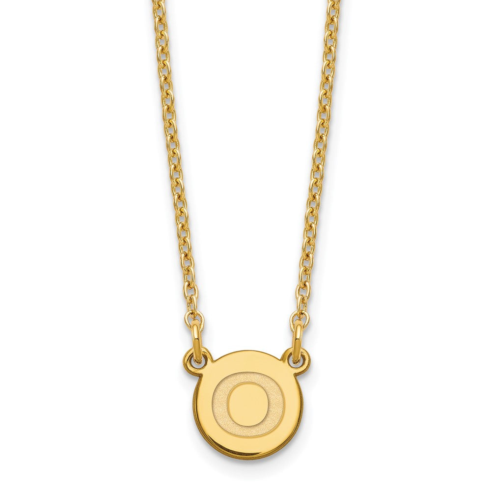 Sterling Silver Gold-plated Tiny Circle Block Letter O Initial Necklace