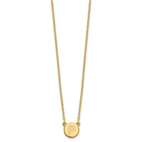 Sterling Silver Gold-plated Tiny Circle Block Letter P Initial Necklace