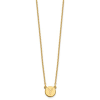 Sterling Silver Gold-plated Tiny Circle Block Letter Y Initial Necklace