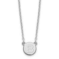 Sterling Silver Rhodium-plated Tiny Circle Block Letter B Initial Necklace