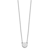 Sterling Silver Rhodium-plated Tiny Circle Block Letter Q Initial Necklace